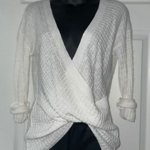 Express cross cross sweater textured
